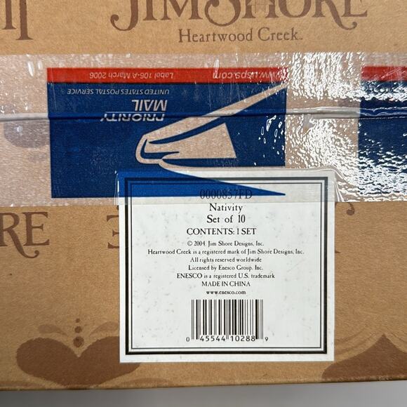 Jim Shore Designs Heartwood Creek 10-piece 2004 Nativity Set in Original Box - Picture 3 of 12